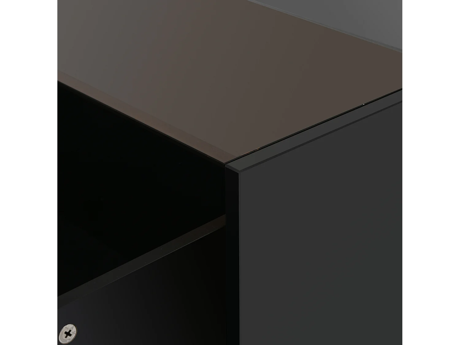 Table basse carrée avec LED, avec 2 tiroirs, table d'appoint en verre trempé, 70 x 70 x 36 cm, Noir