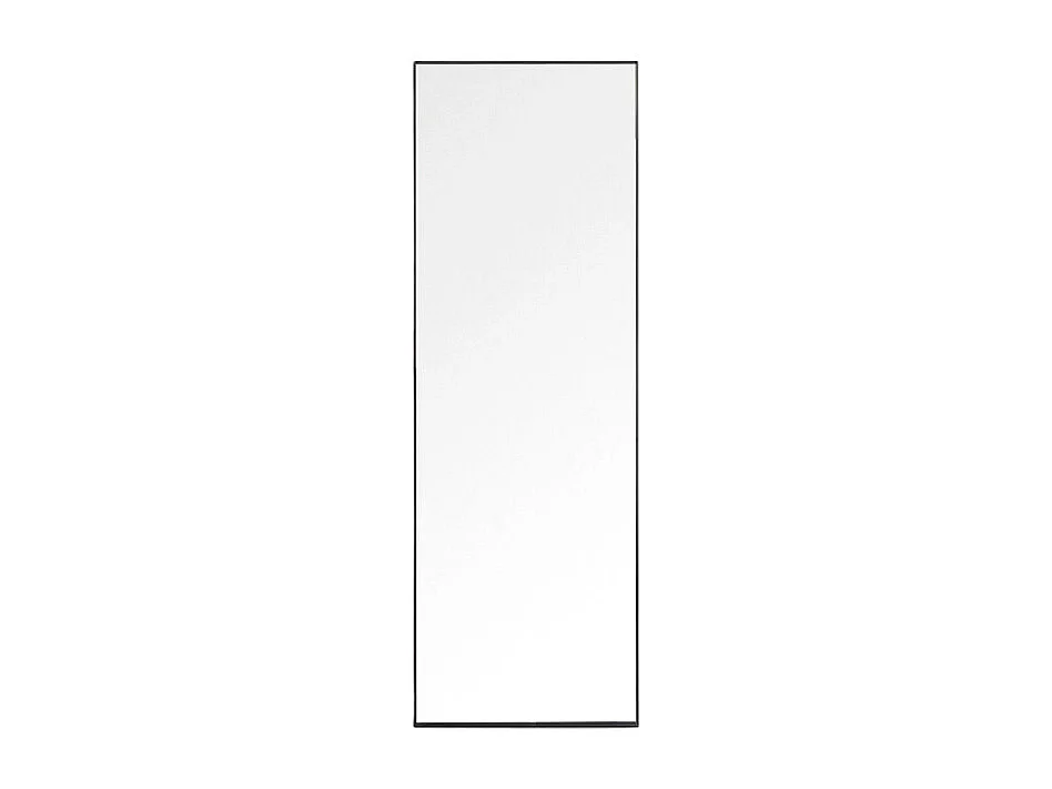 Spiegel op ware grootte 150 x 40 cm zwart met aluminium frame, vrijstaand of aan de muur te bevestigen, rechthoekig