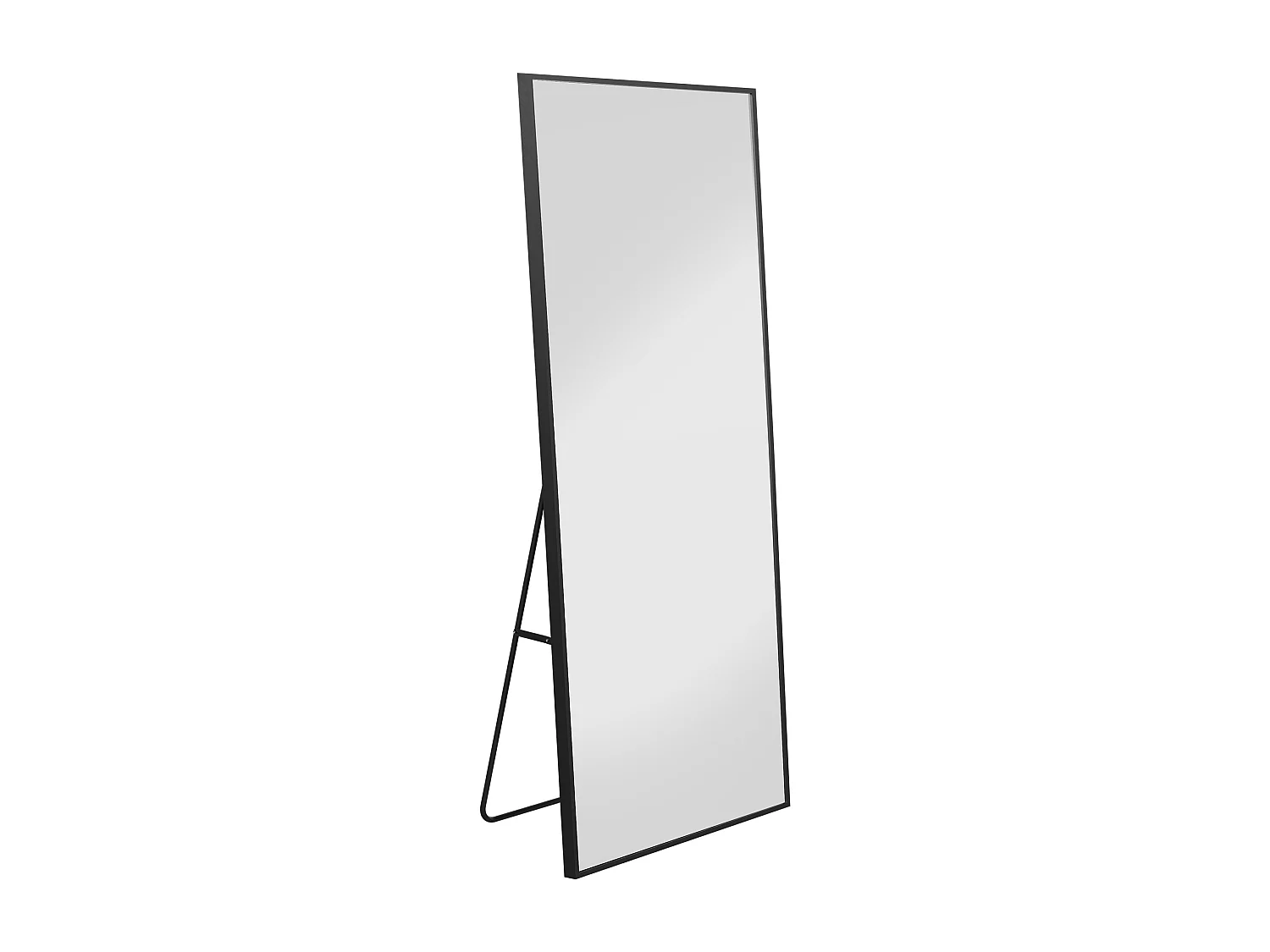 Espelho de corpo inteiro inquebrável, 60 x 165 cm, para uso independente ou fixado na parede, espelho de chão grande, preto.