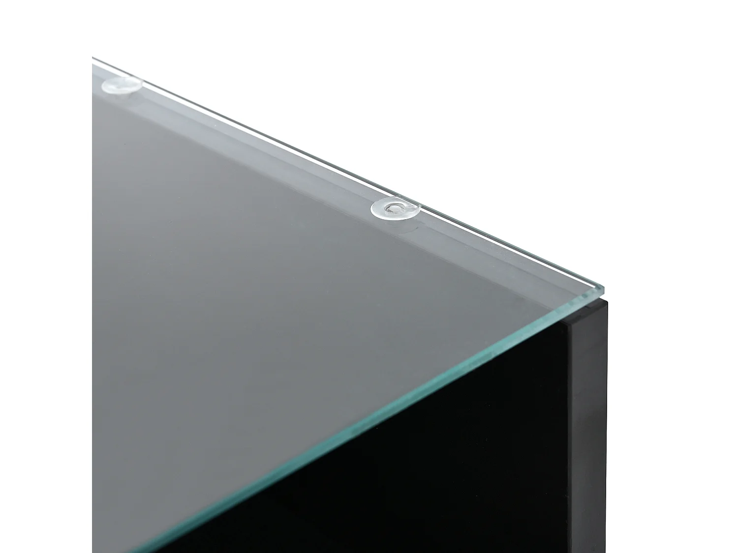 Table basse multifonction laquée brillante avec LED, hauteur réglable et rangement flexible, Noir