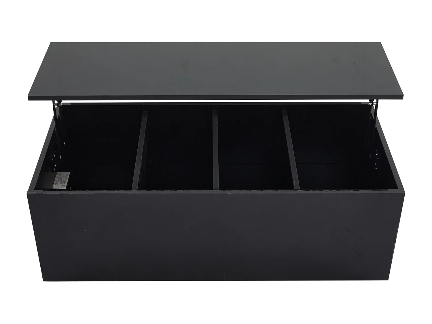 Mesa de centro elevable con luz LED, almacenamiento oculto, puerto USB y de carga, 100 x 50 x 35 cm, negra