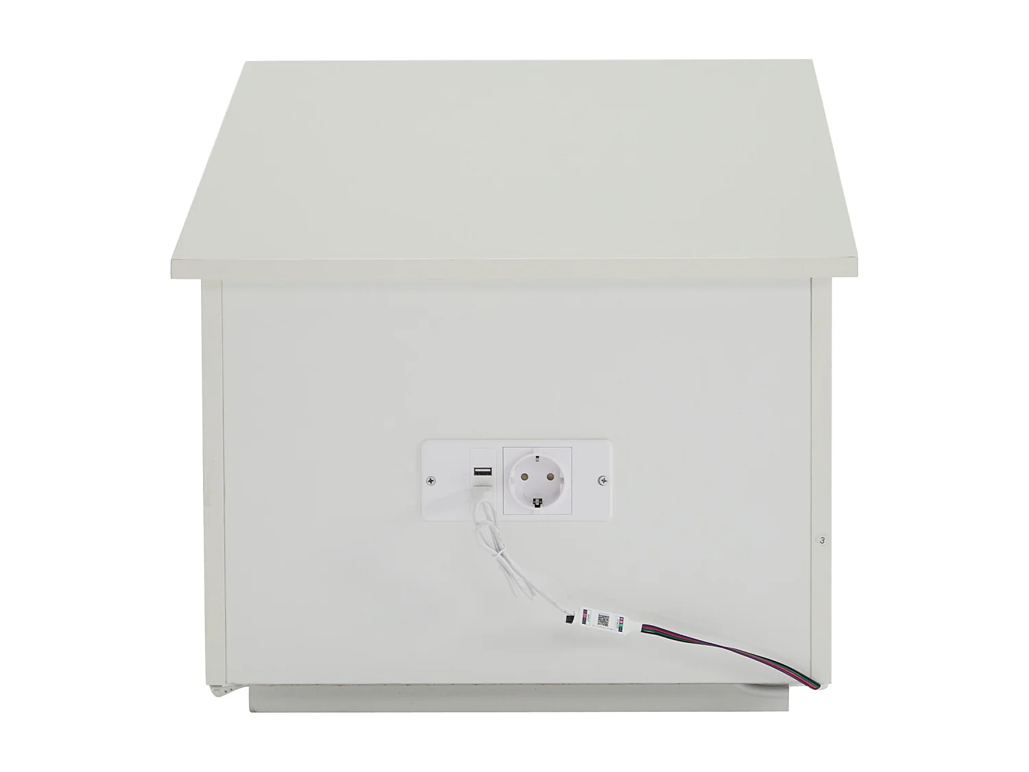 Mesa de centro elevable con luz LED, almacenamiento oculto, puerto USB y de carga, 100 x 50 x 35 cm, blanca