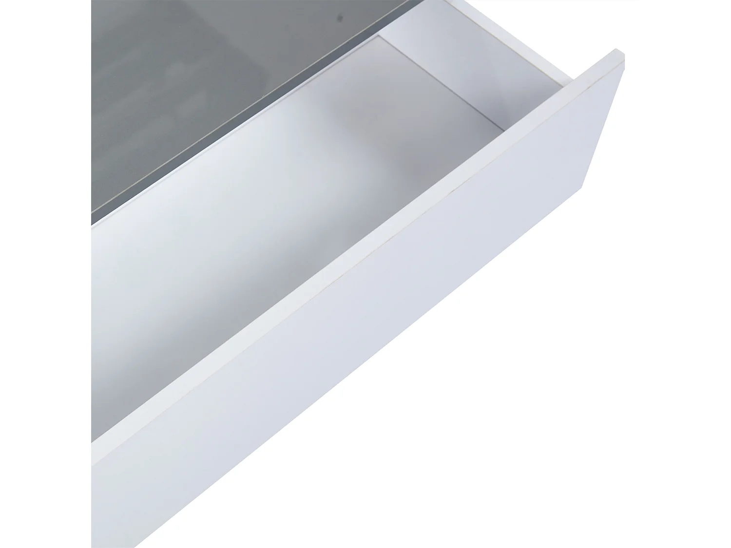 Table Basse à LED, Table Basse relevable Extensible avec rangements et étagères cachés, Blanc