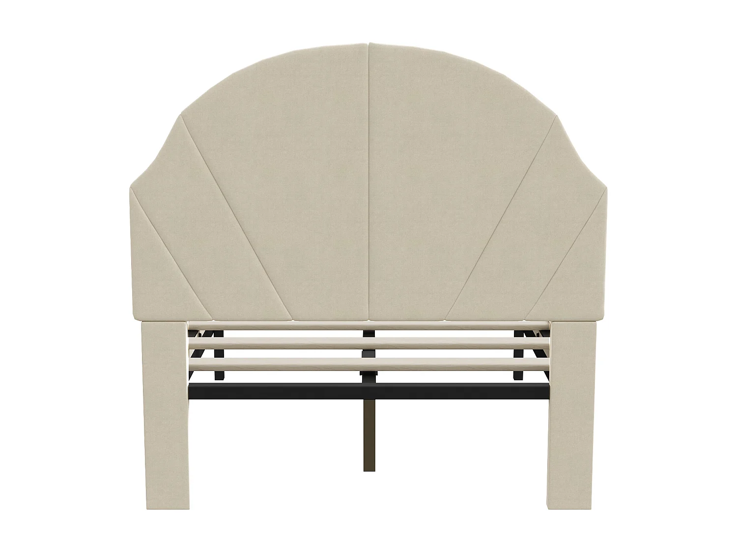 Lit Enfant Rembourré 90 x 200 cm, avec Tête de Lits Réglable, Sommier à Lattes, Velours, Beige