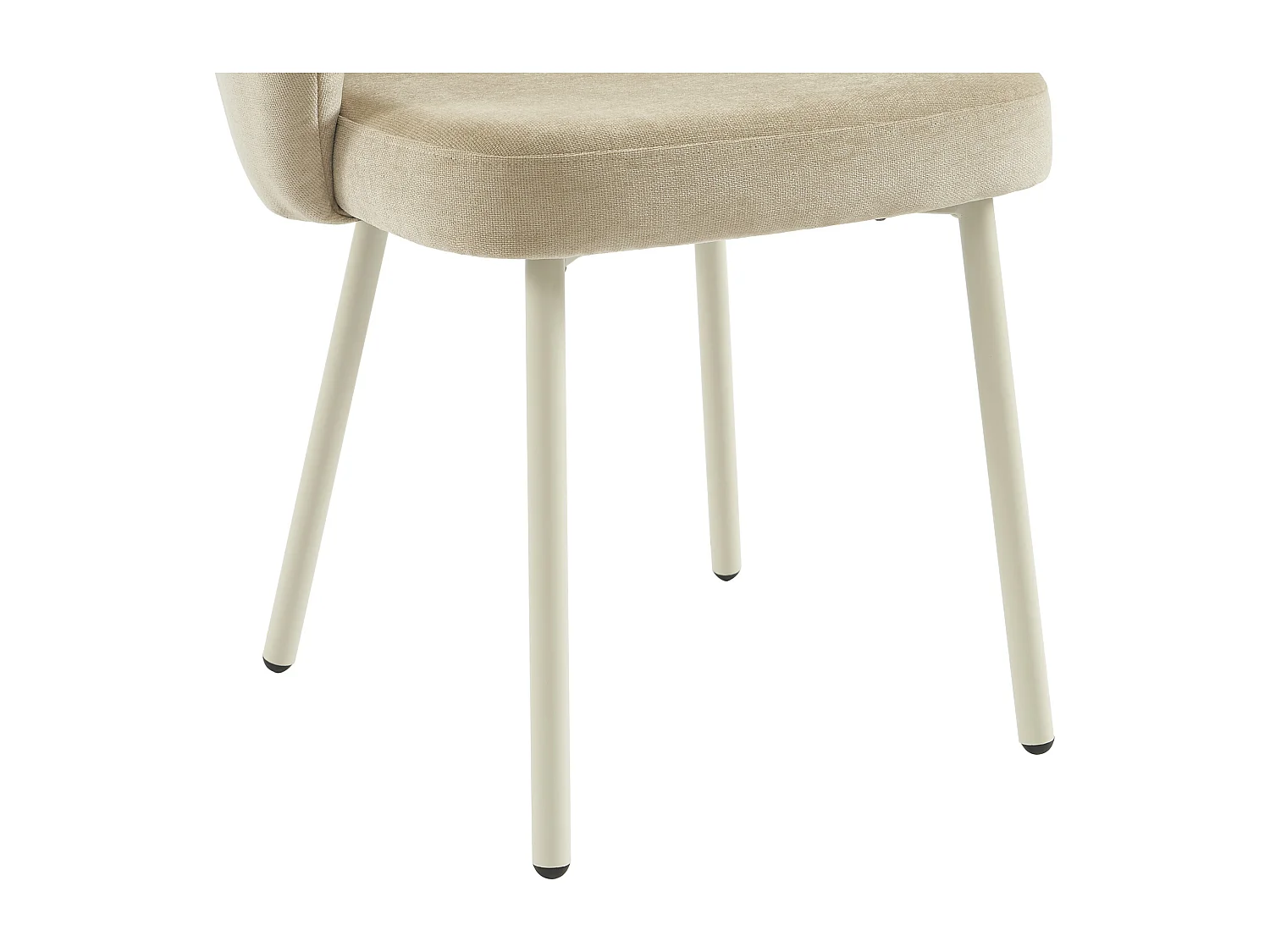 Lot de 6 chaises en tissu et métal blanc - Beige - TANURY