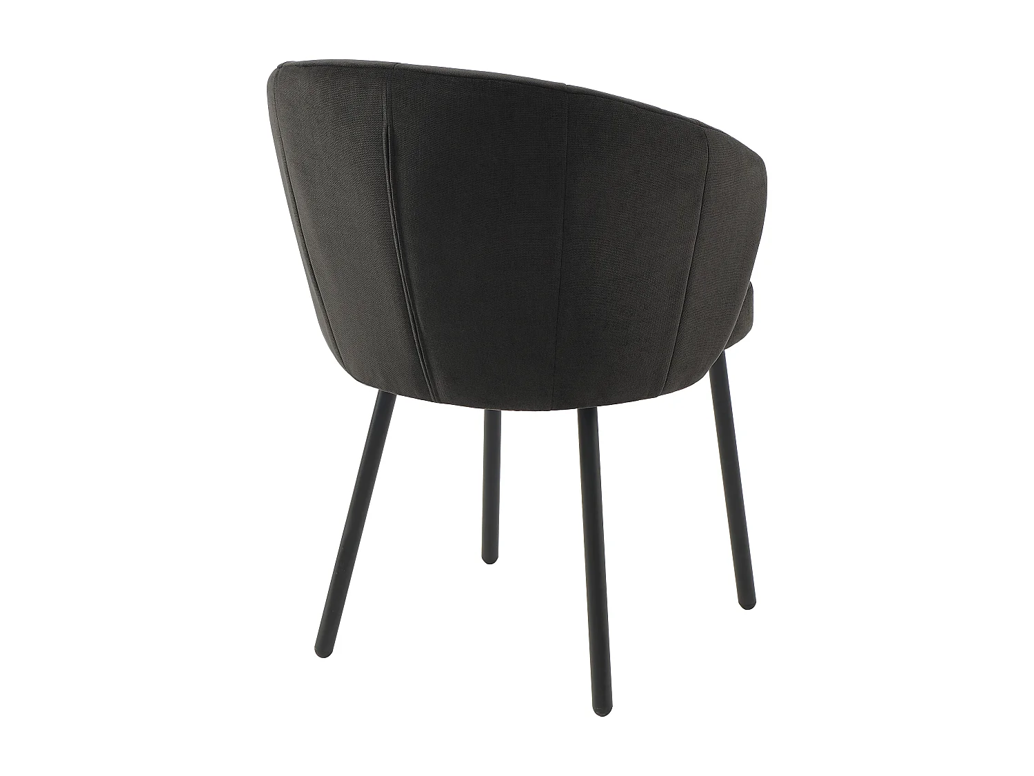 Lot de 6 chaises en tissu et métal - Noir - TANURY