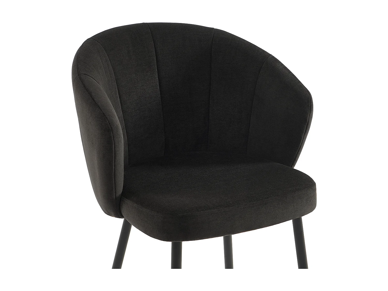 Lot de 6 chaises en tissu et métal - Noir - TANURY