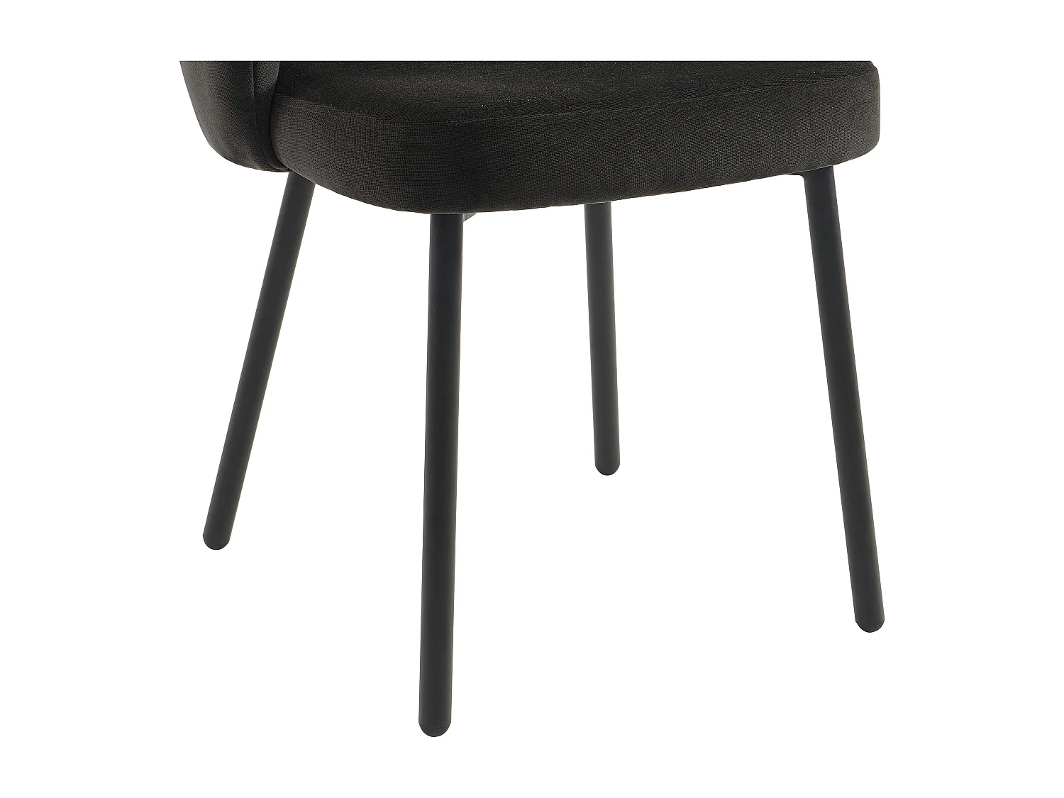 Lot de 6 chaises en tissu et métal - Noir - TANURY