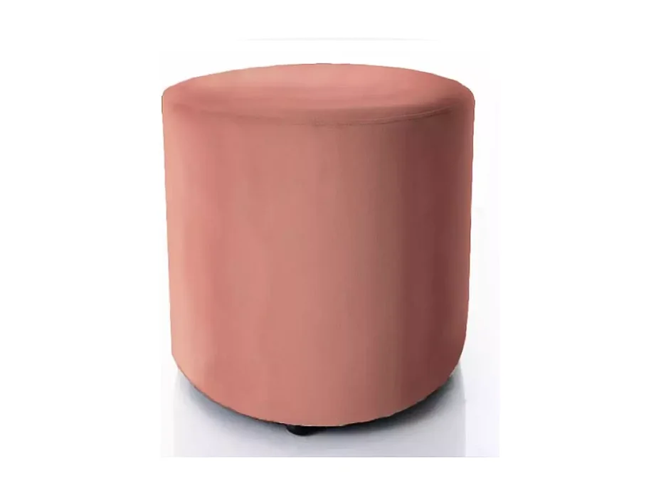 Pouf en velours rond rose antique DELI 38 x 42 cm