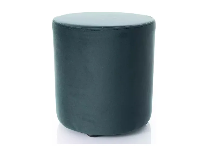 Pouf en velours rond vert DELI 33 x 36 cm