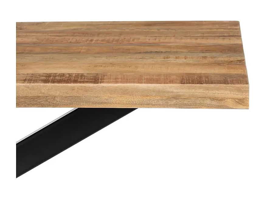 Table à manger 180 cm bois manguier et base étoile noire SÉLÉNIA