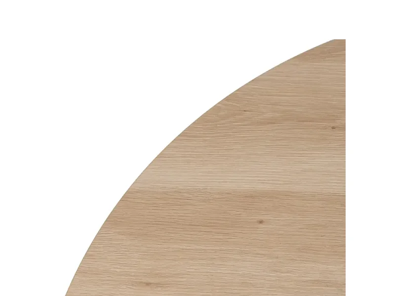 Table ronde 120 cm design bois clair et métal crèm, parfaite pour repas à 4 pers. CAMELIA