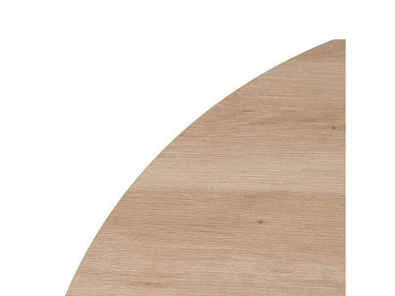 Table ronde 120 cm design bois clair et métal crèm, parfaite pour repas à 4 pers. CAMELIA