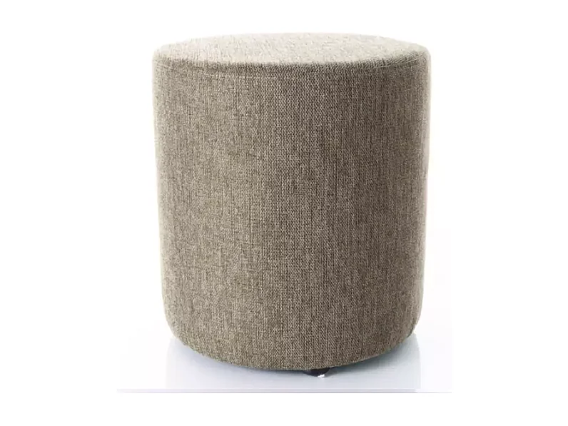 Pouf en tissu rond beige olive DAVI 33 x 36 cm