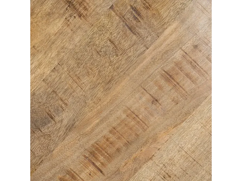 Table à manger ronde 130 cm bois massif et base étoile noire CALYPSO