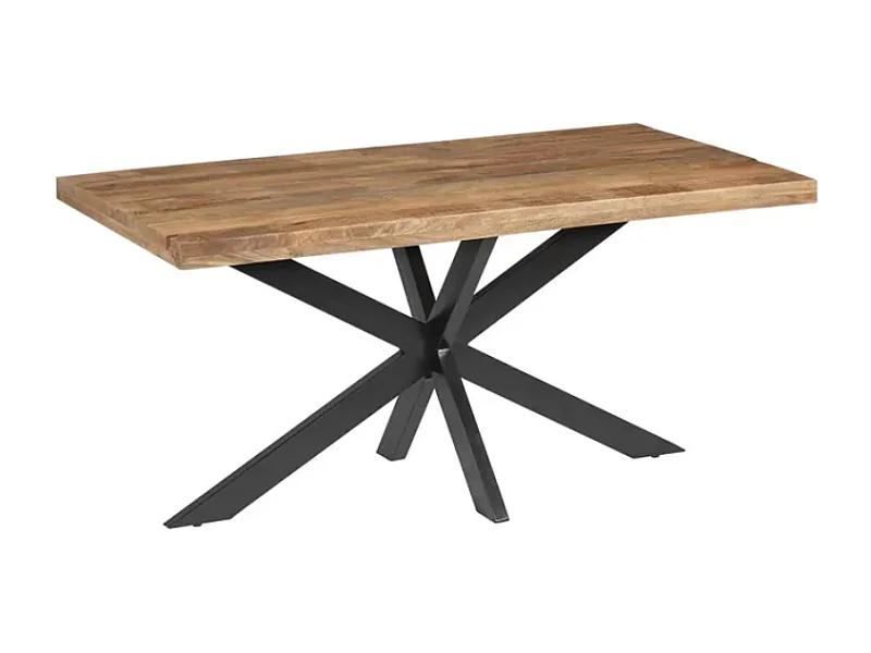 Table à manger 160 cm bois naturel et base métal noir SÉLÉNIA