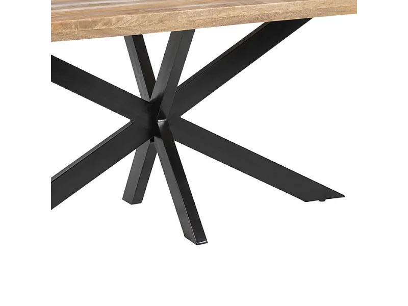 Table à manger 160 cm bois naturel et base métal noir SÉLÉNIA