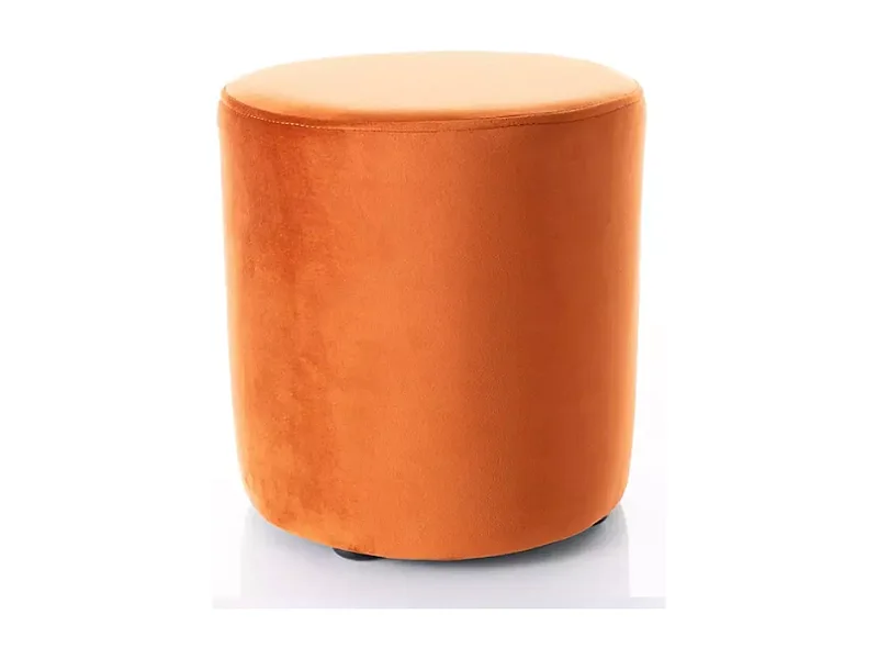 Pouf en velours rond canelle DELI 33 x 36 cm