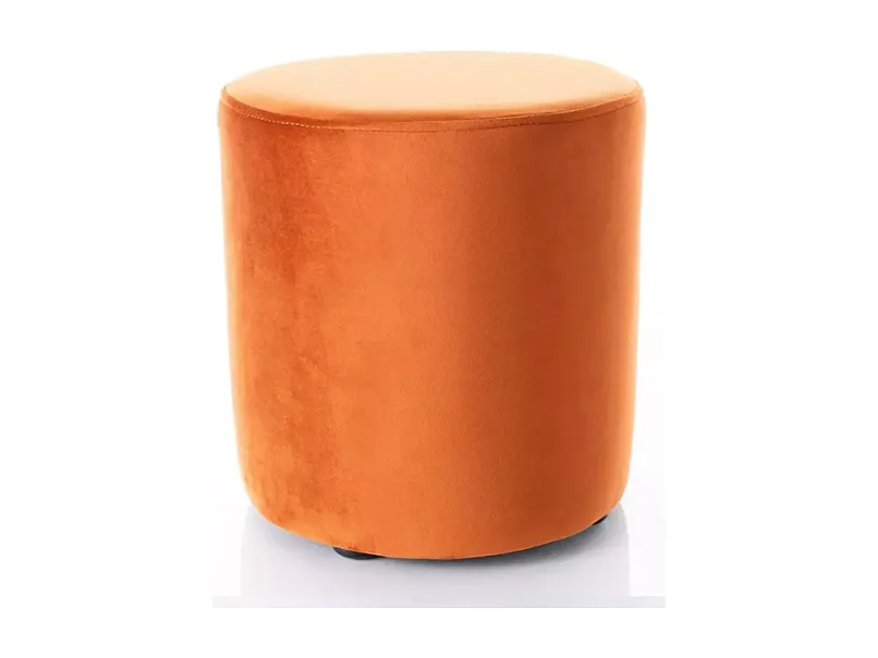Pouf en velours rond canelle DELI 33 x 36 cm