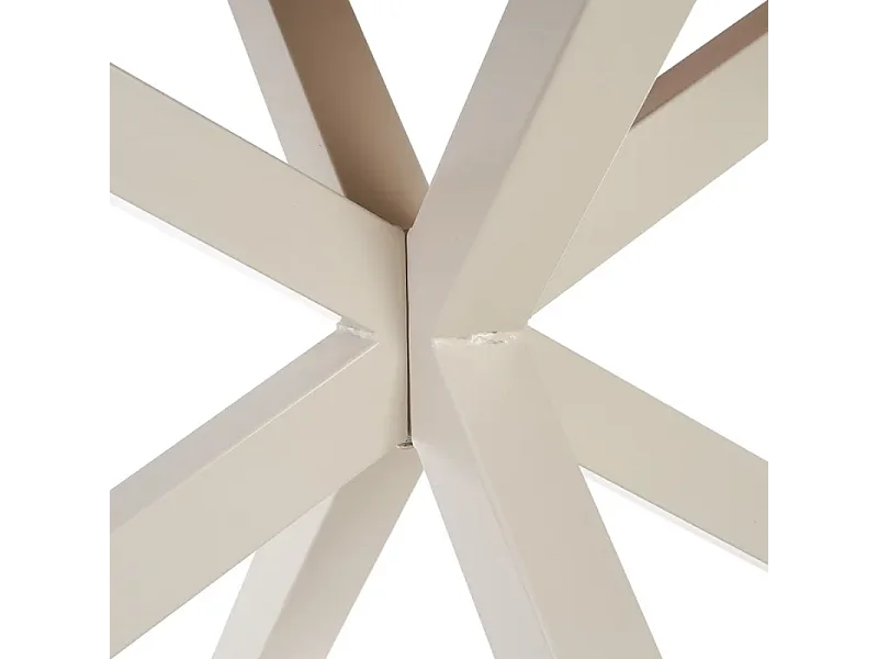 Table rectangulaire 160 cm bois et pied blanc graphique pour salle à manger moderne ÉRABLEA