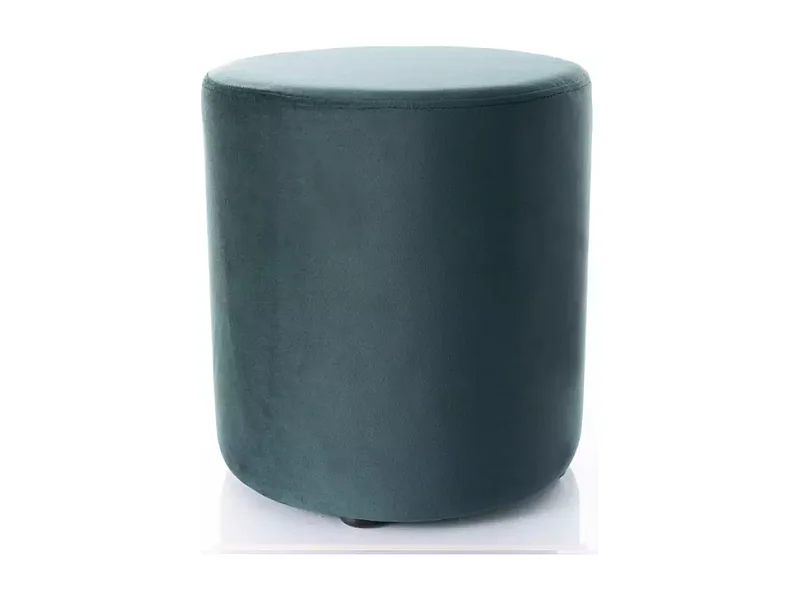 Pouf en velours rond vert DELI 38 x 42 cm
