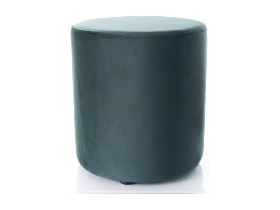 Pouf en velours rond vert DELI 38 x 42 cm