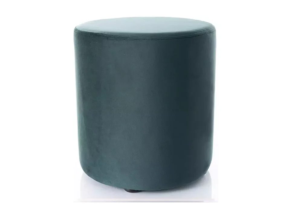 Pouf en velours rond vert DELI 38 x 42 cm
