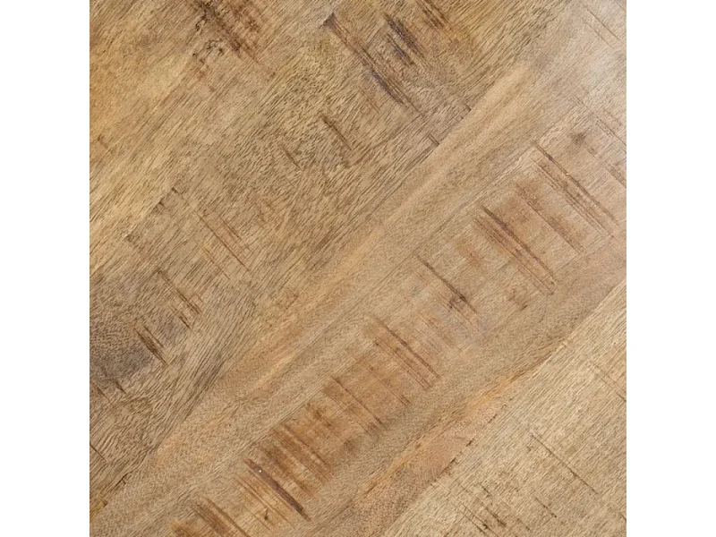 Table à manger ronde 150 cm bois massif et pied noir étoile CALYPSO