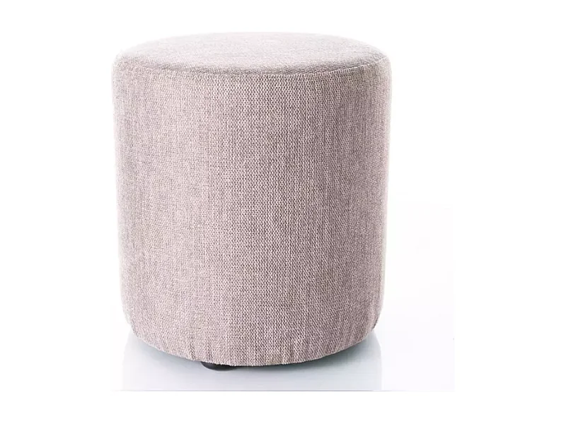 Pouf en tissu rond beige DAVI 33 x 36 cm