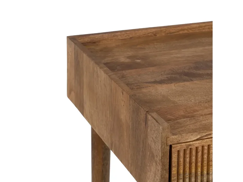 Bureau secrétaire design moderne bois de manguier naturel 110 cm ORPHÉA