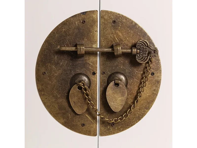 Vestiaire blanc compact 2 portes et tiroirs esprit asiatique CALINDI