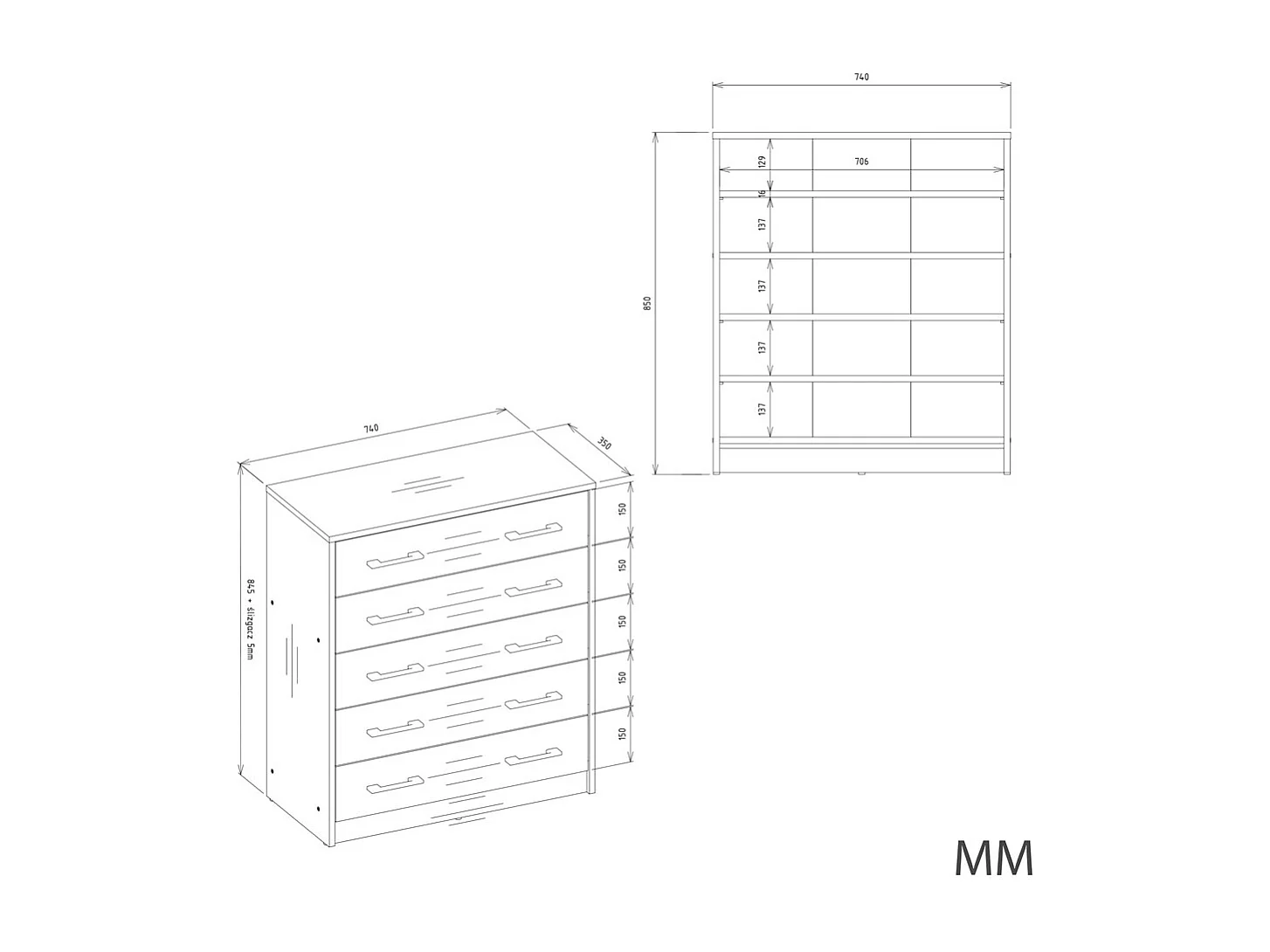 Szafka na Obuwie ALEX | Antracyt/Dąb Artisan | 35x74x84.5 cm | Nowoczesna