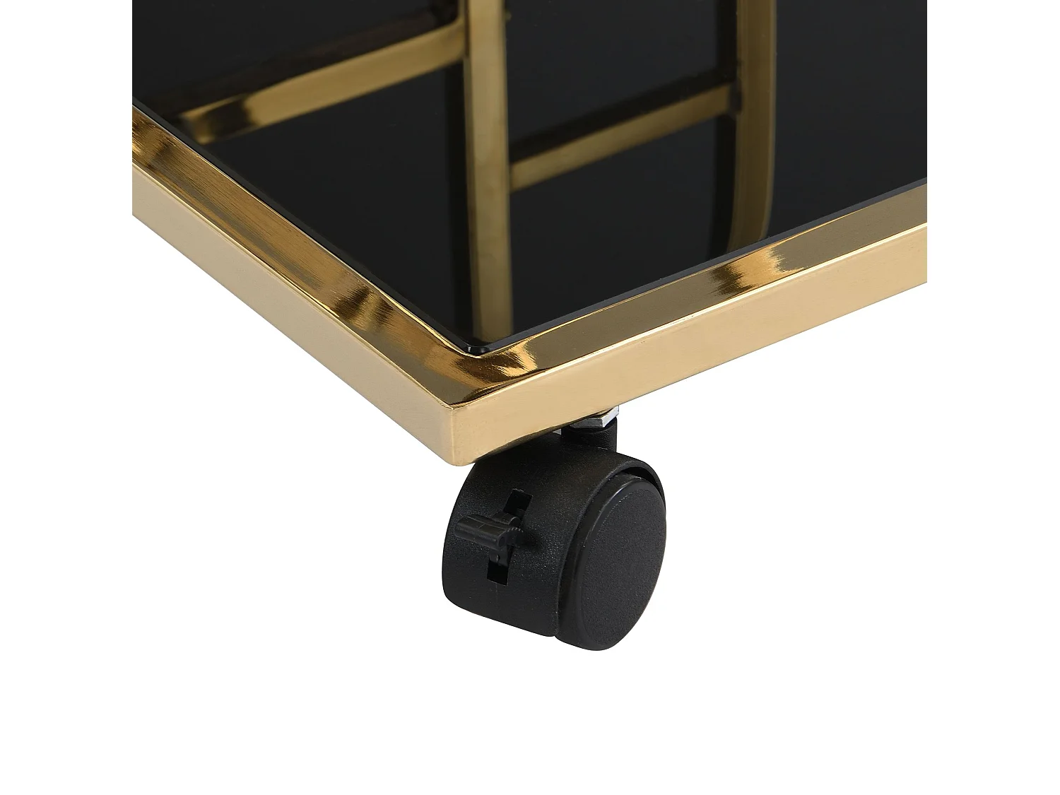 Chariot de service chariot de bar en métal doré verre 67,5 cm chariot