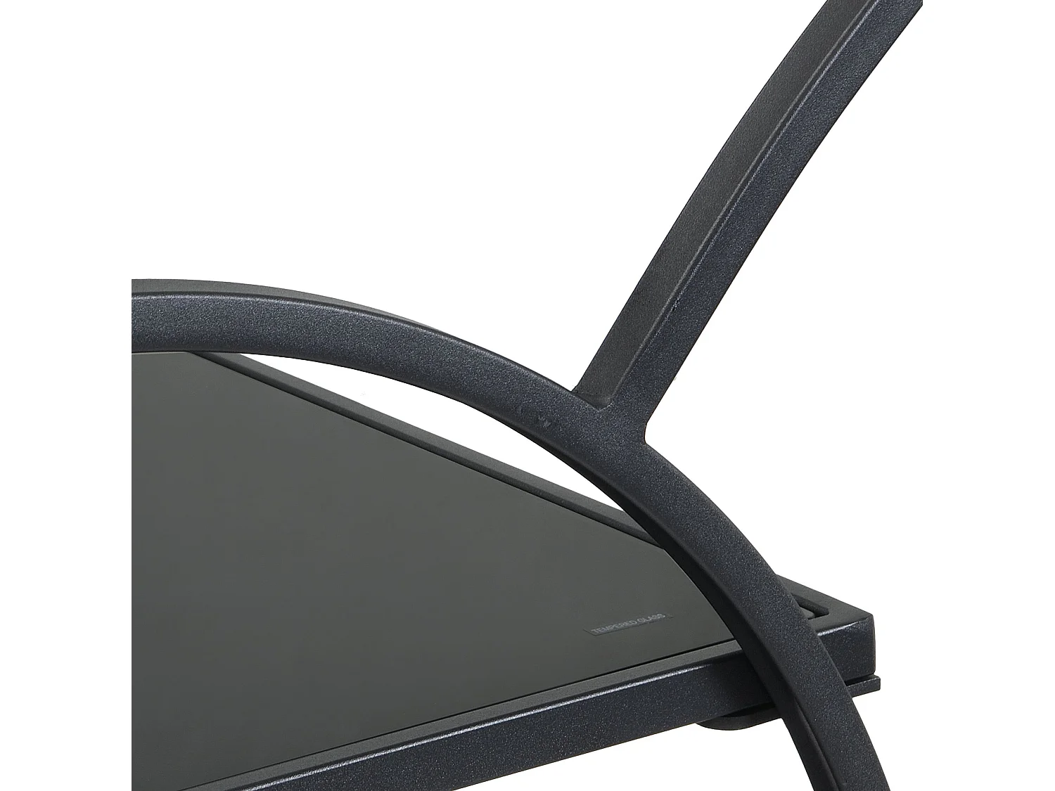 Desserte chariot de bar en métal noir, étagères en verre, 2 niveaux, roulettes