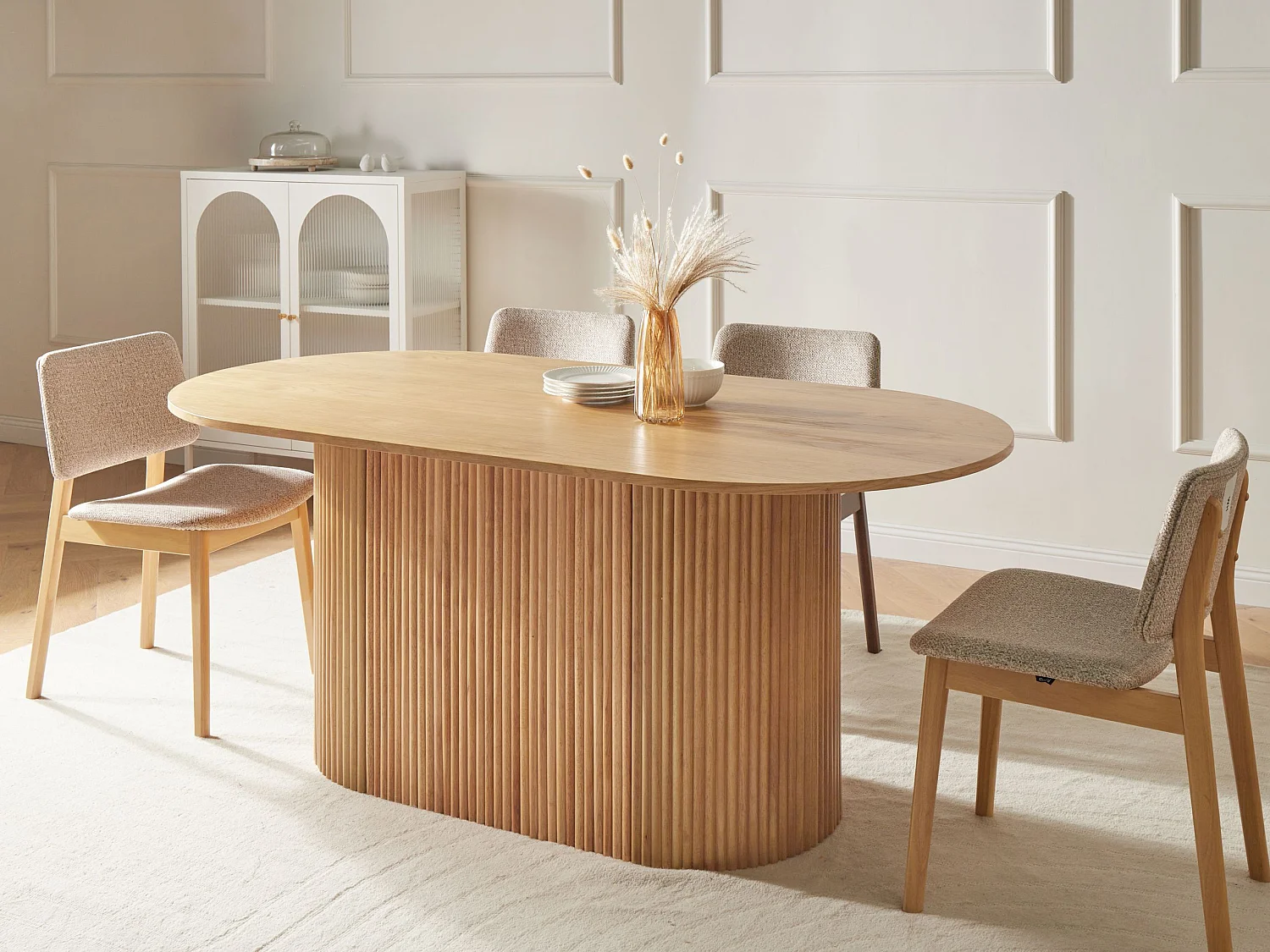 Table de repas LUNNIN Chêne clair 90 cm 180 cm