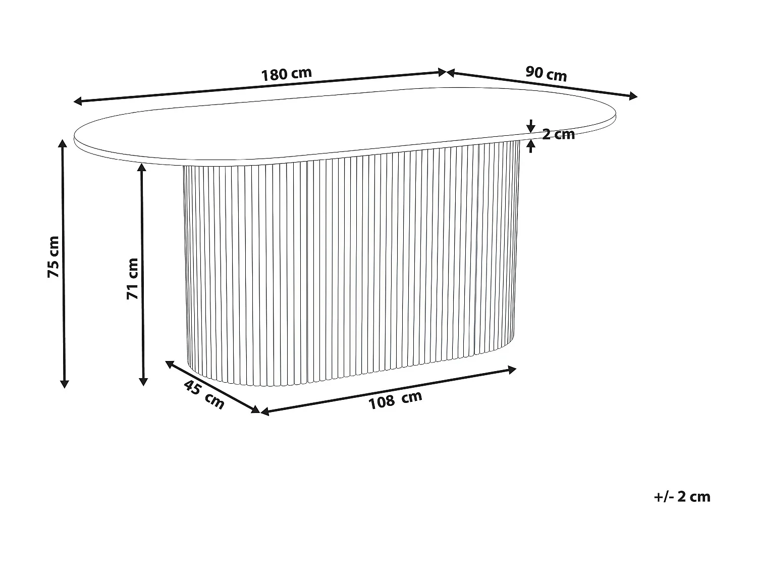 Table de repas LUNNIN Chêne clair 90 cm 180 cm