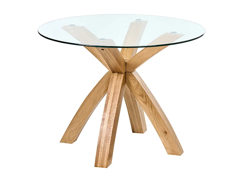 Table de repas YAPP Marron clair 100 cm 100 cm Verre de sécurité