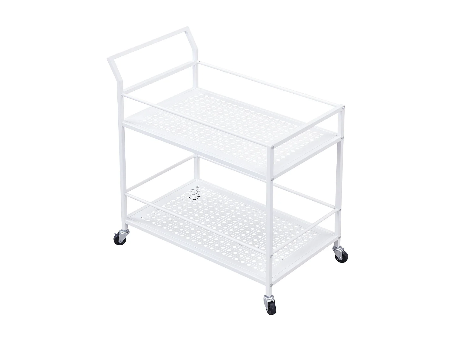 Desserte en métal à 2 niveaux avec roulettes, desserte cuisine, desserte de bar