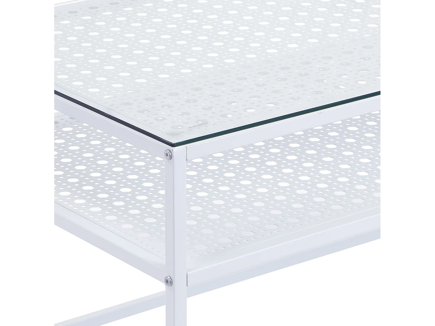 Table basse table de salon rectangulaire verre 100 cm étagère en métal moderne