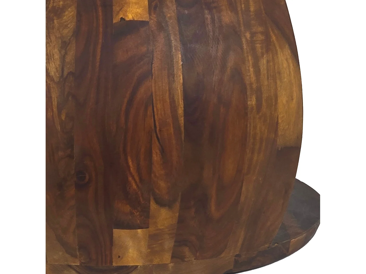 Table Basse Sheesham Bois Massif ronde 60 cm Table Salon Compartiment Rangement