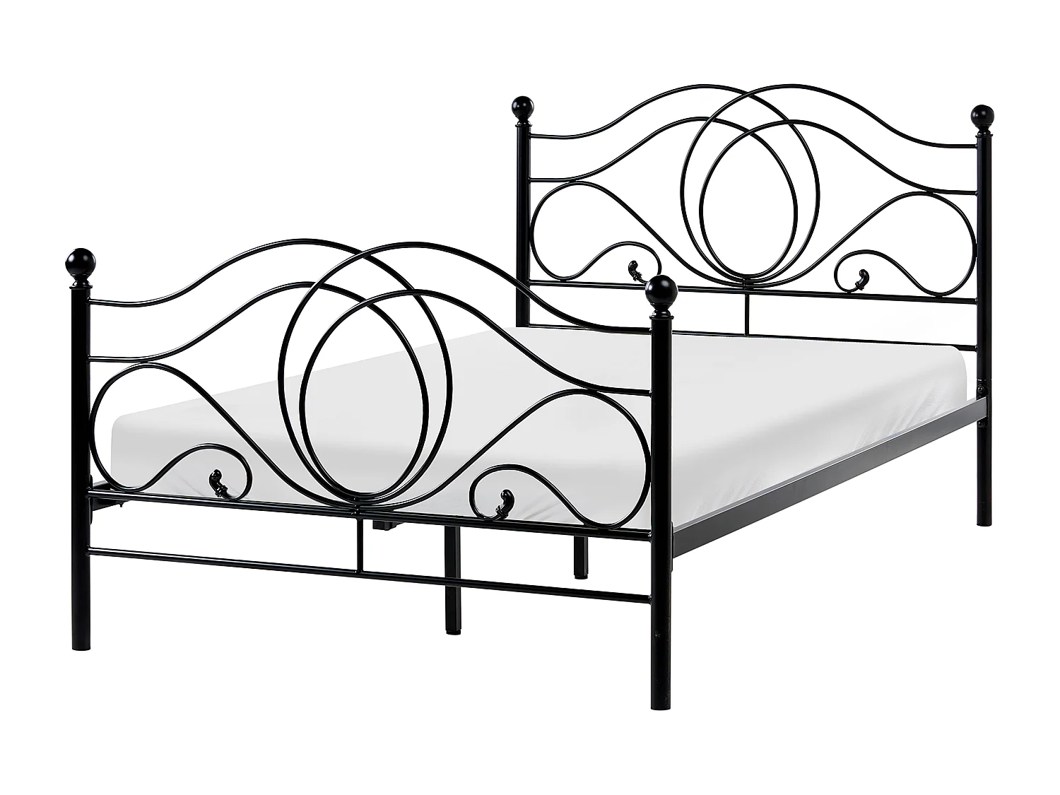 Lit avec sommier Métal LYRA 120 x 200 cm Noir