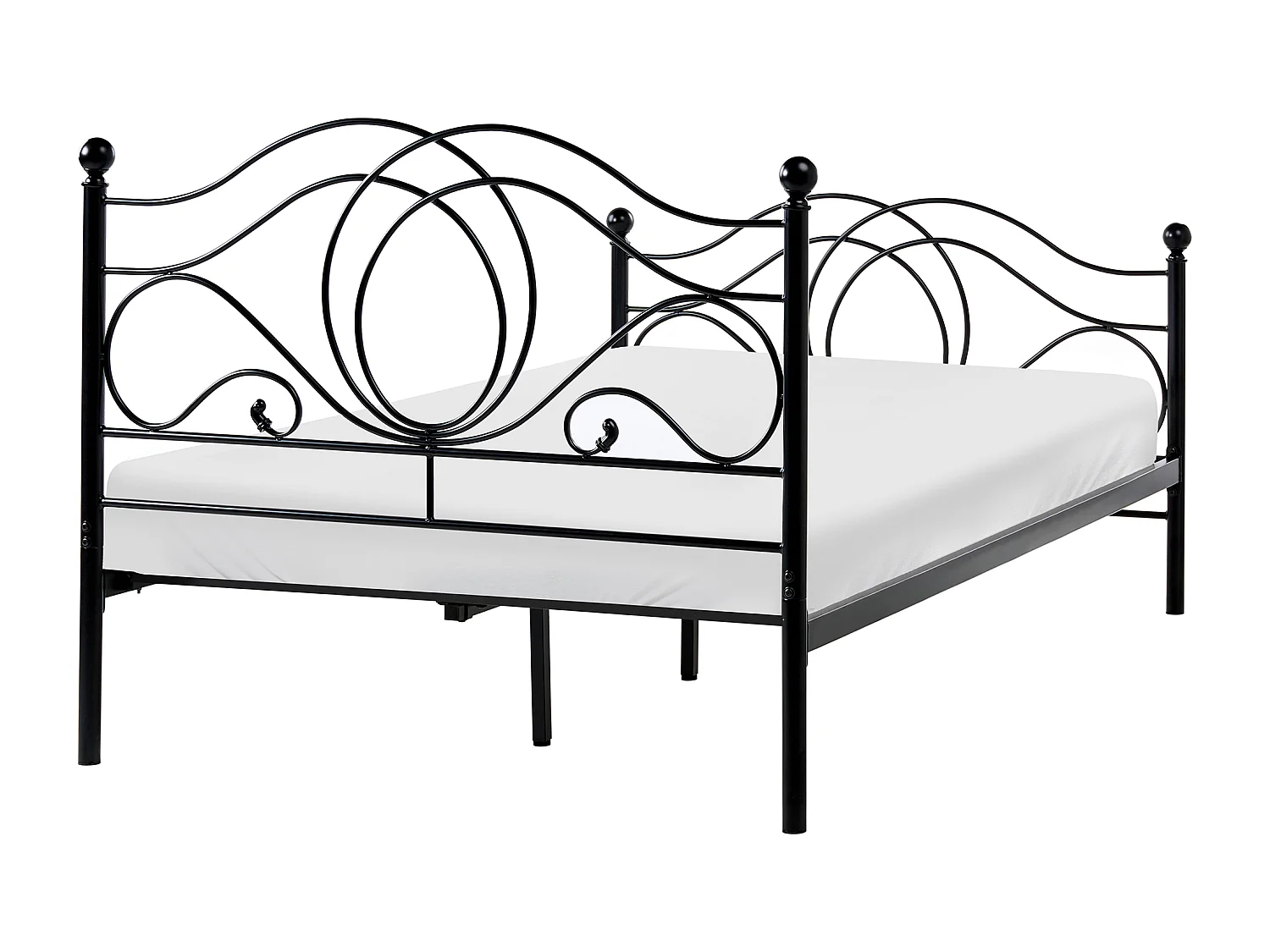 Lit avec sommier Métal LYRA 120 x 200 cm Noir