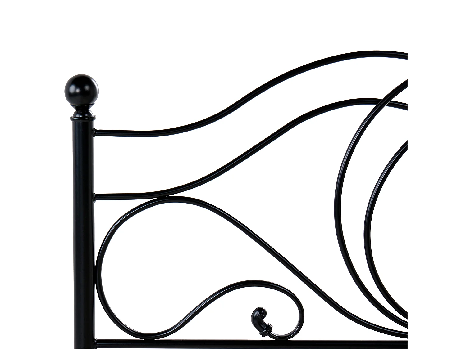 Lit avec sommier Métal LYRA 120 x 200 cm Noir