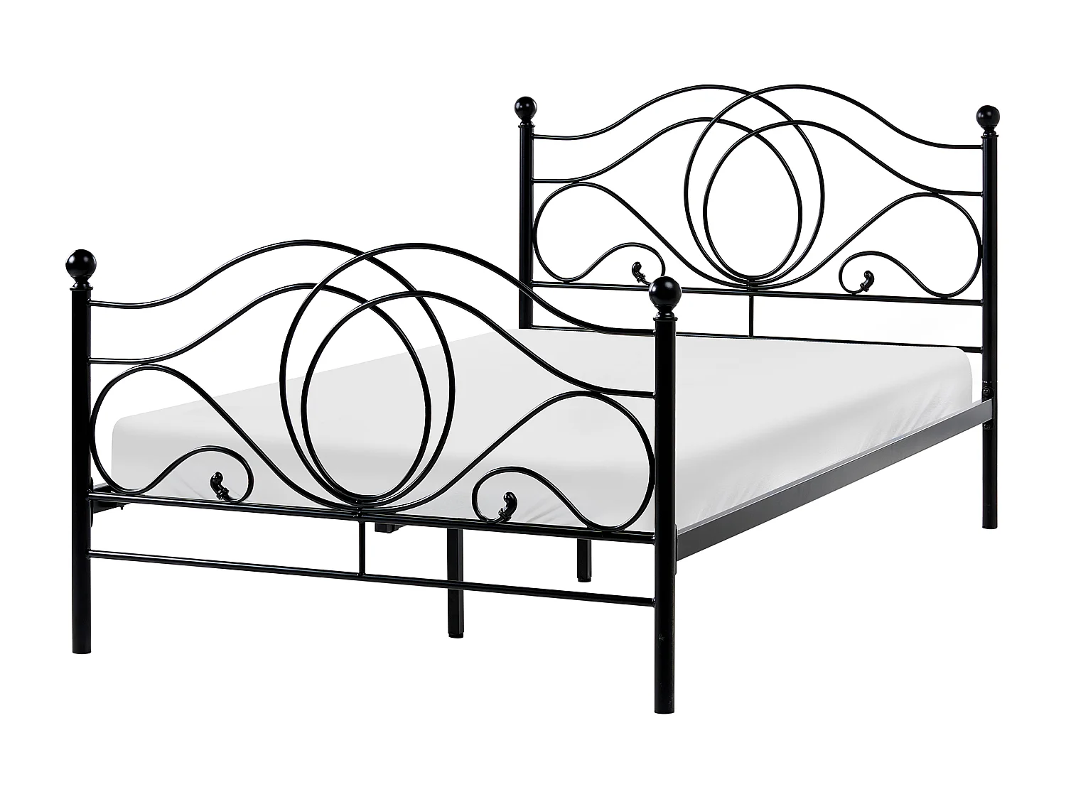 Lit avec sommier Métal LYRA 120 x 200 cm Noir