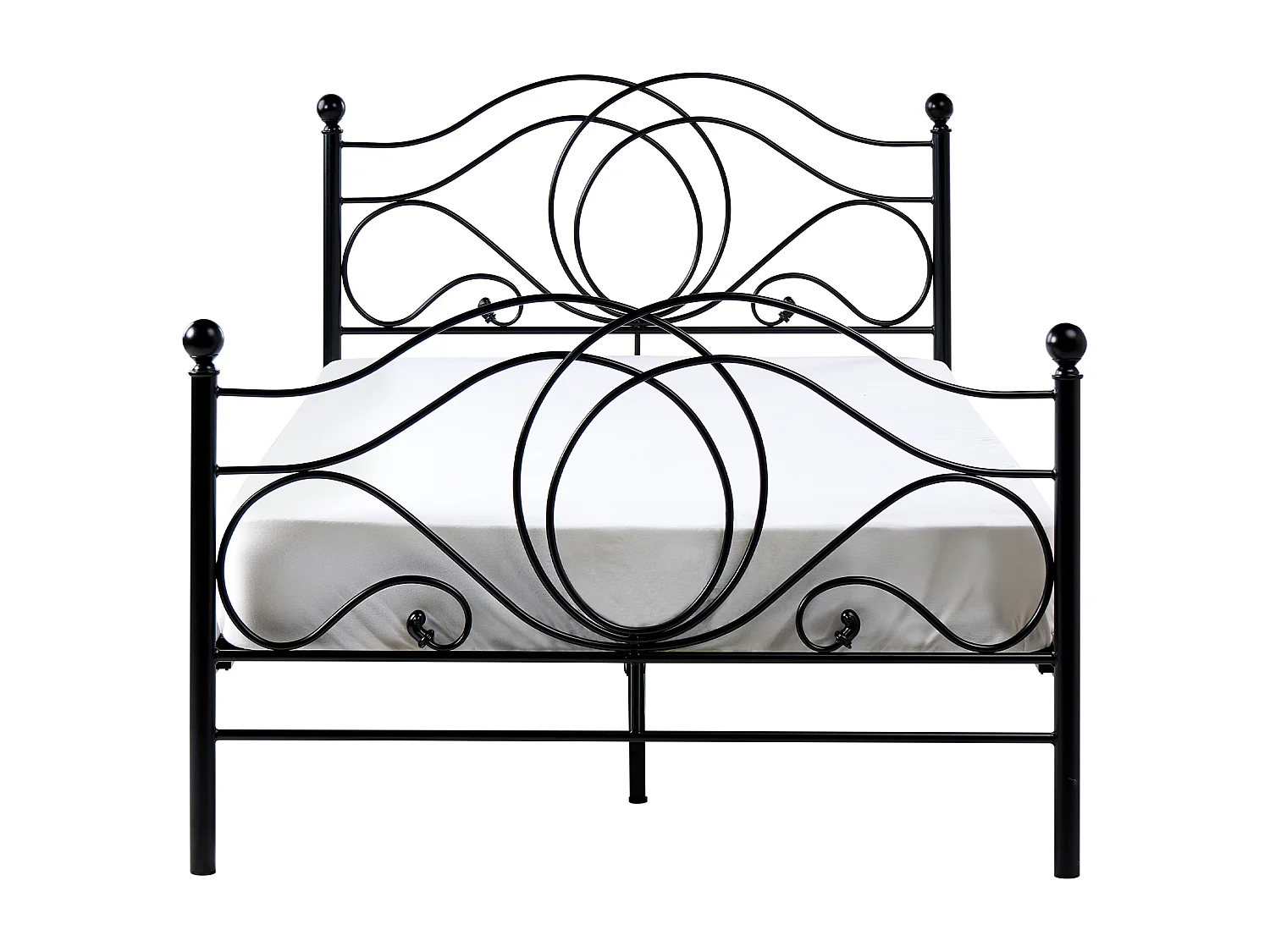 Lit avec sommier Métal LYRA 120 x 200 cm Noir