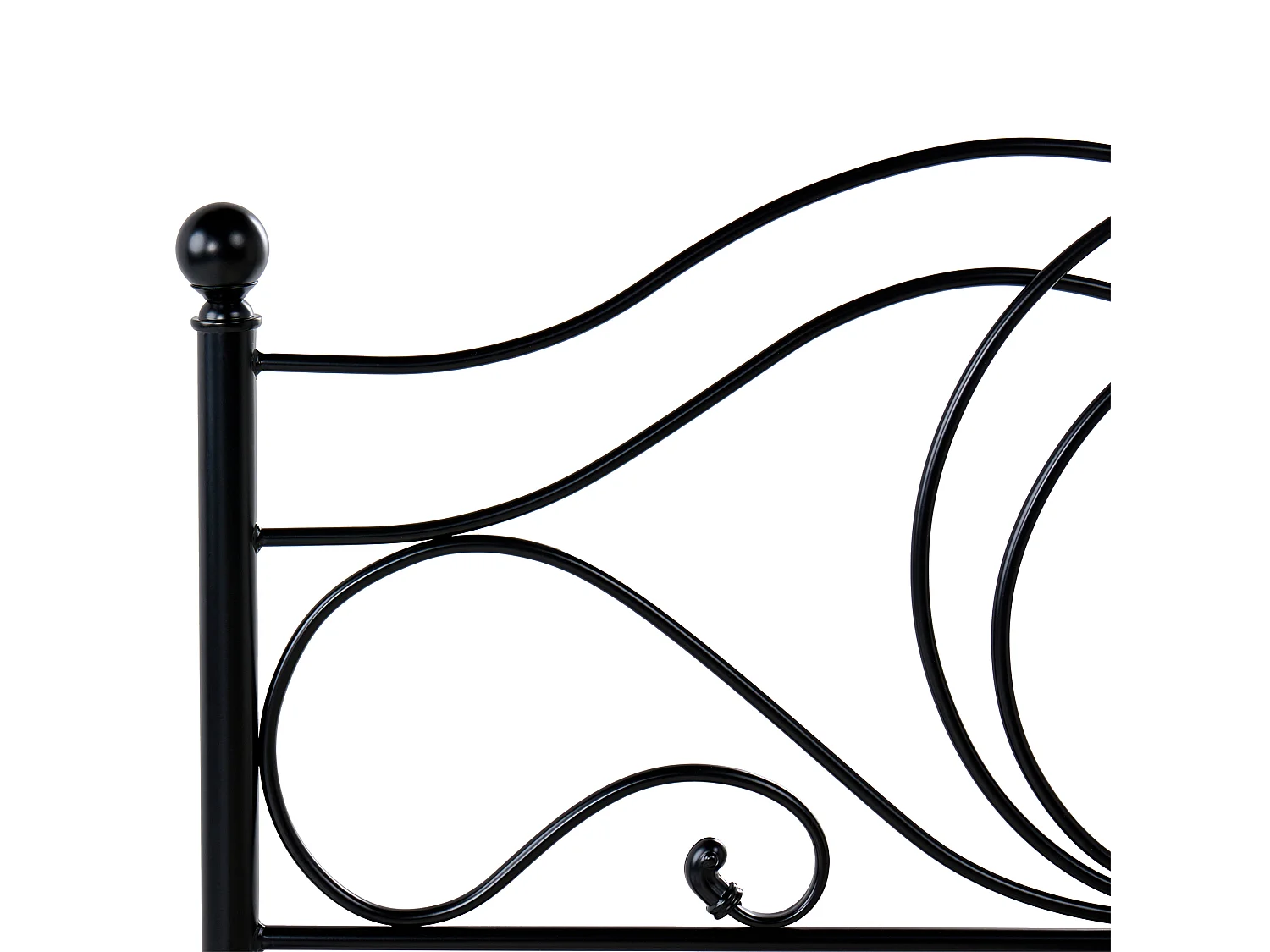 Lit avec sommier Métal LYRA 120 x 200 cm Noir