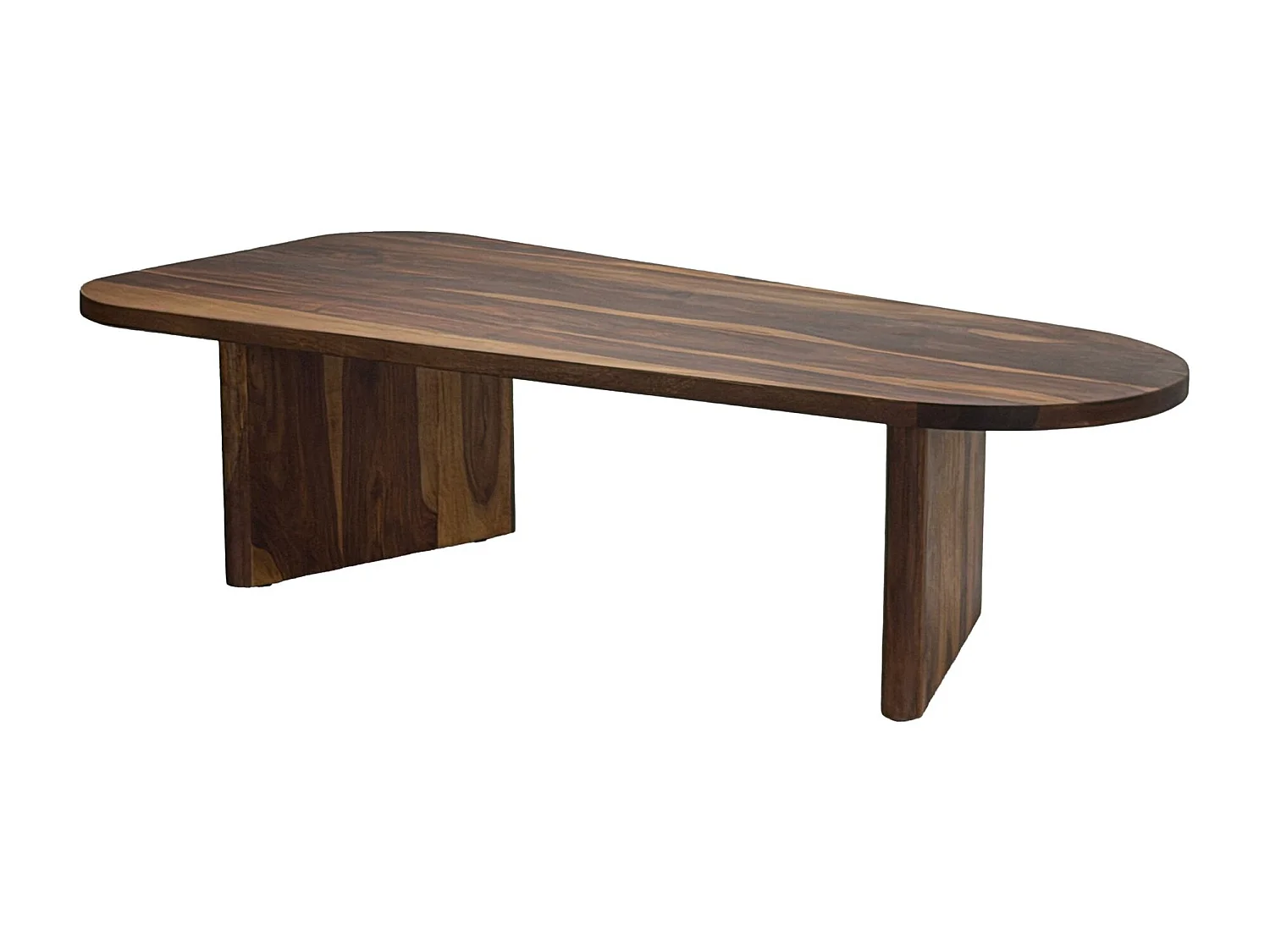 Table basse ovale en bois massif de Sheesham Table de canapé 120cm table salon