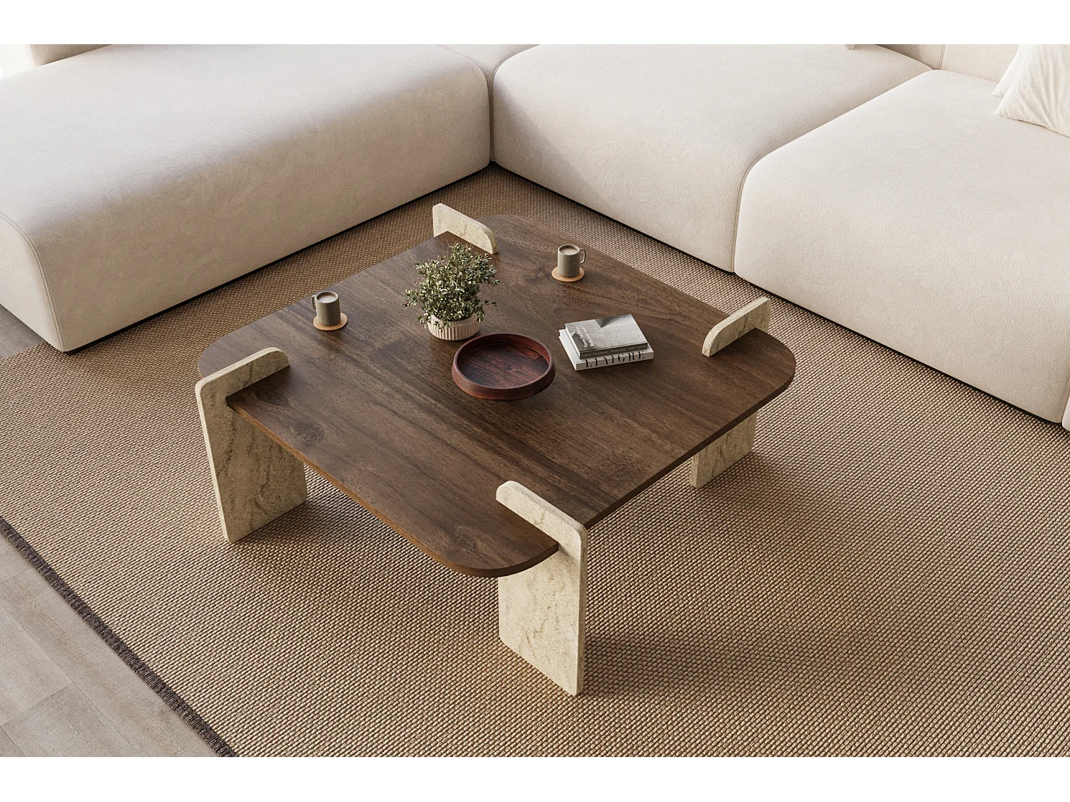 Couchtisch Brilliance Braun 90x90