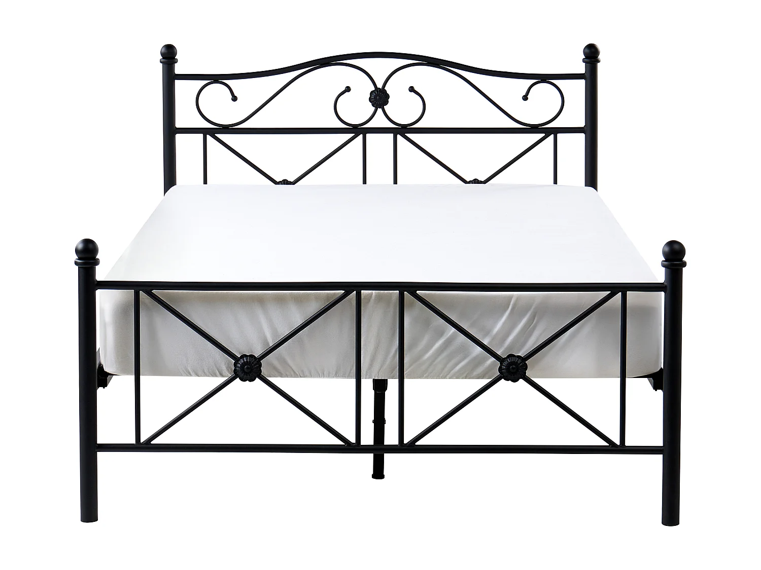 Lit avec sommier Métal RODEZ 120 x 200 cm Noir