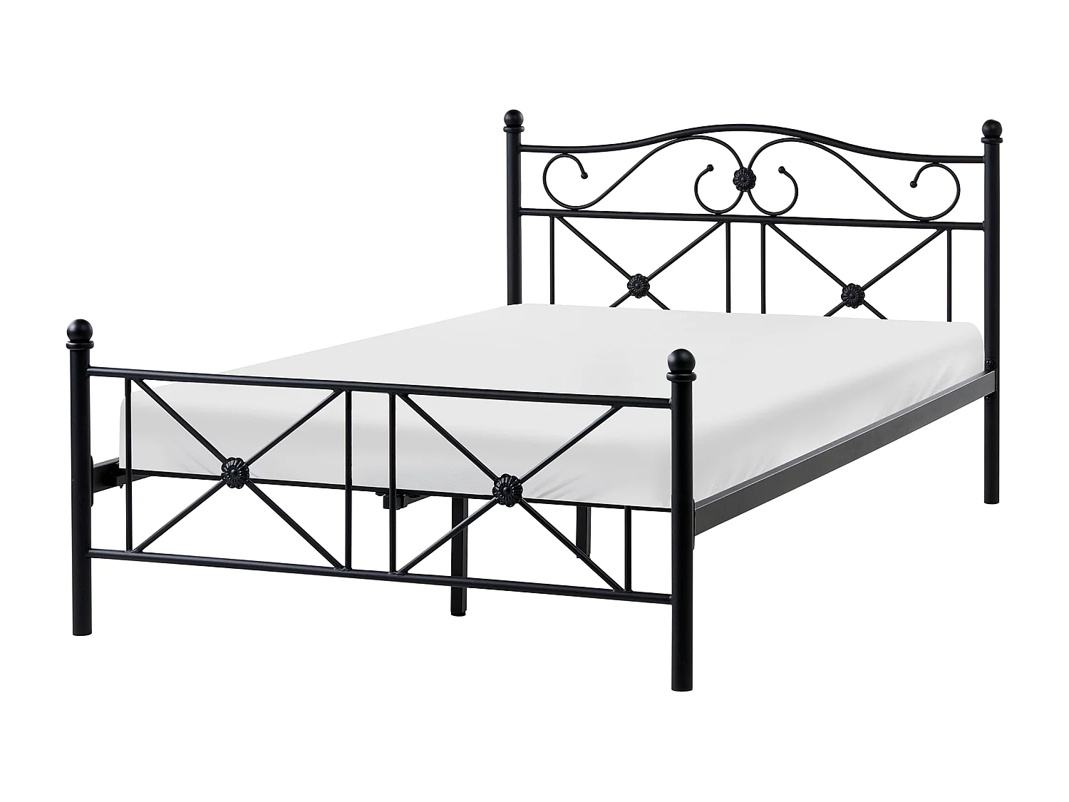 Lit avec sommier Métal RODEZ 120 x 200 cm Noir